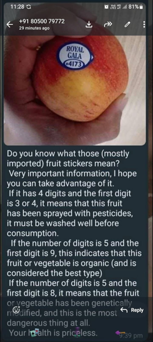 Fruit labels