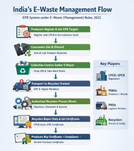 India's e-waste management flow chart